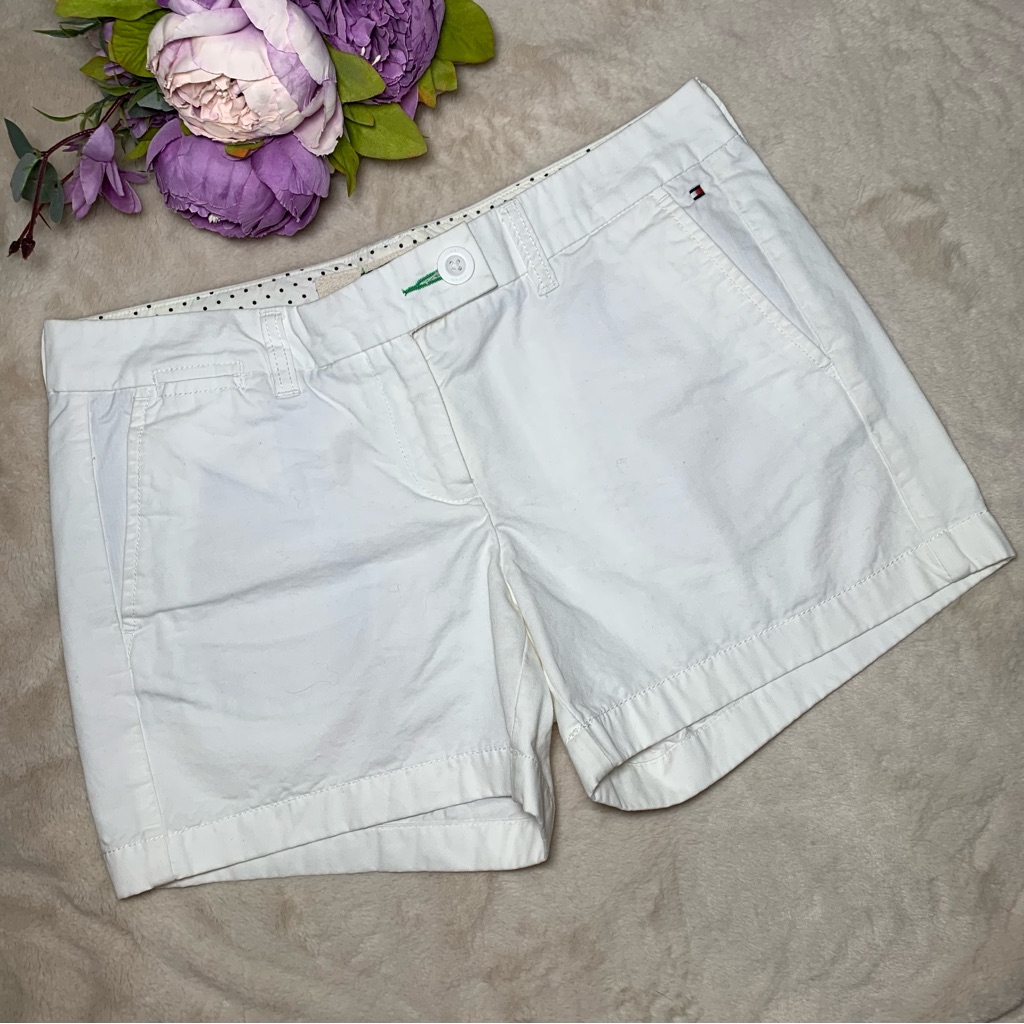 New Tommy Hilfiger White Chino Shorts